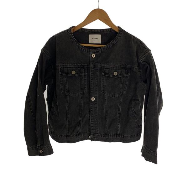 AMERI◆Gジャン/S/デニム/BLK/無地/01120750170