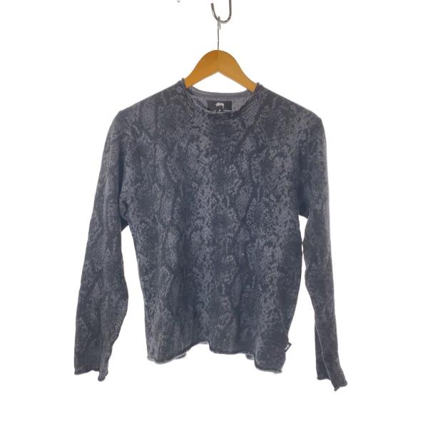 STUSSY◆PYTHON FINE WOOL SWEATER/ニット・セーター(薄手)/M/ウール...