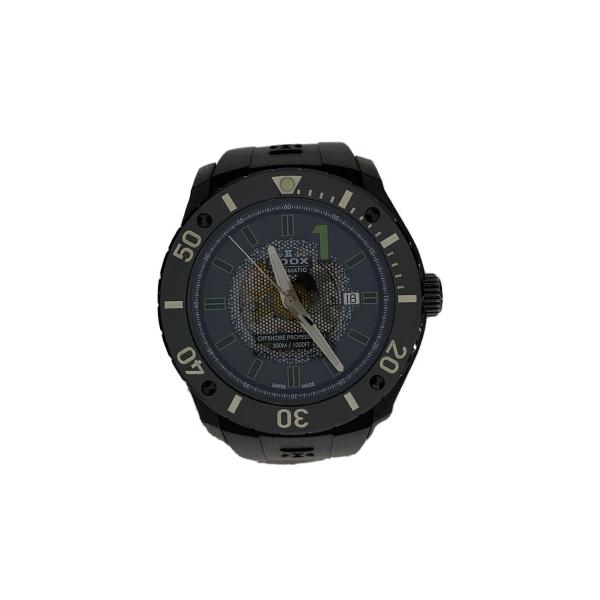 EDOX◆クロノオフショアプロフェッショナル/自動巻腕時計/ラバー/BLK/BLK/SS/80088...