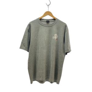 STUSSY◆90s/STUSSY OUTDOOR/OLD STUSSY/Tシャツ/コットン/グレー/龍