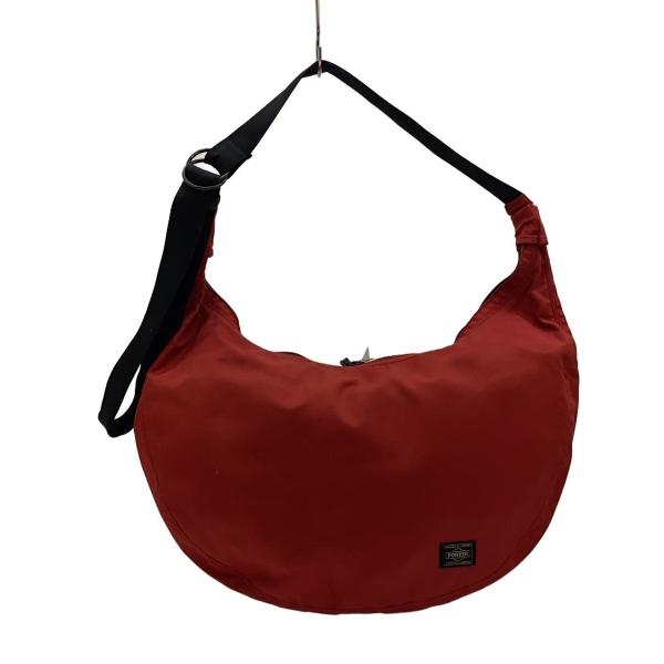 PORTER◆ROUND SHOULDER BAG(L)/ナイロン/RED/808-06861/汚れ...