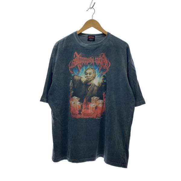 NETFLIX/地面師たち/Tシャツ/XL/コットン/グレー/NEM-94070-C