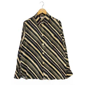 MASU◆長袖シャツ/46/シルク/BLK/ストライプ/MFSS-SH0421/? NULL ?