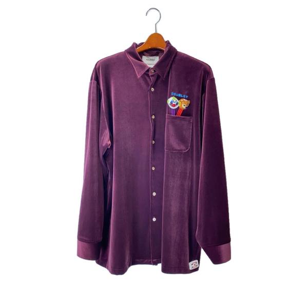doublet◆21AW/PUPPET EMBROIDERY VELOUR SHIRTS/M/ポリエ...