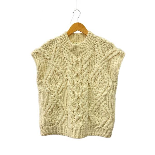 Pont de Chalons◆ペルーニット モックネック ケーブルベスト/--/ウール/IVO/2...