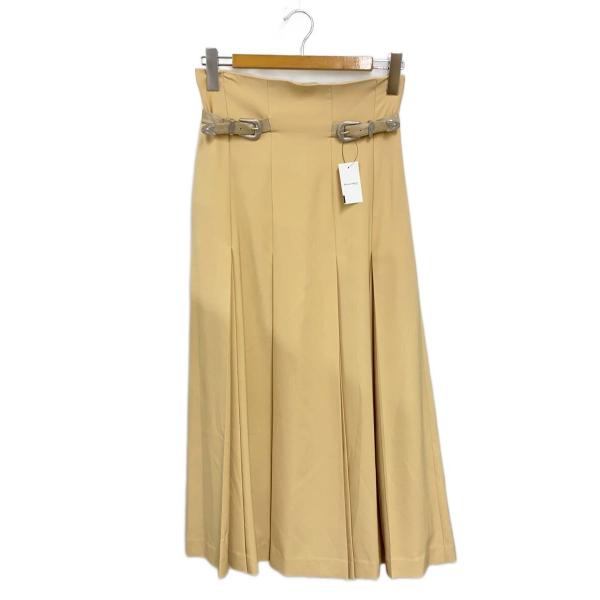 AMERI◆タックペンシルスカートスカート/M/ポリエステル/BEG/無地/01110920270