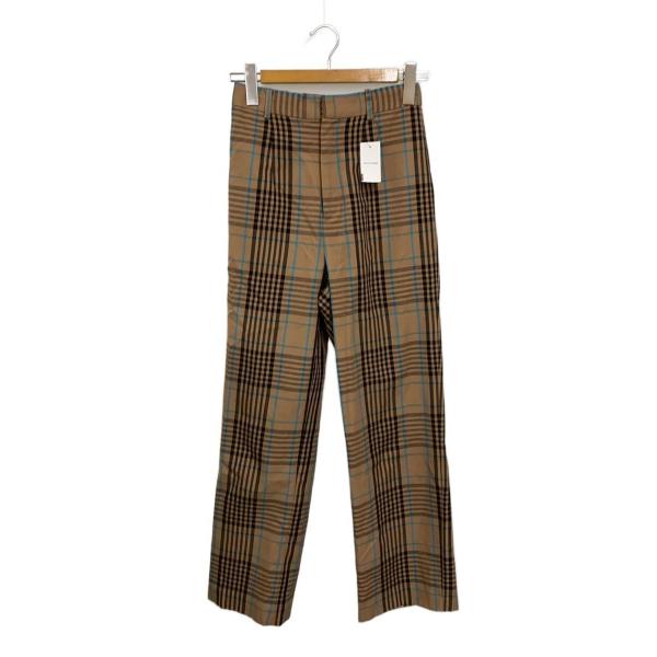 AMERI◆ロングスカート/M/ポリエステル/BEG/チェック