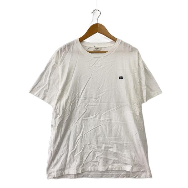 CELINE◆コットンジャージー トリオンフ ルーズTシャツ/M/コットン/ホワイト/2X04167...