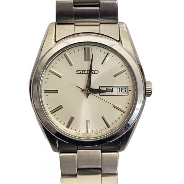 SEIKO◆クォーツ腕時計/デジタル/ステンレス/WHT/SLV/6N53-00B0//