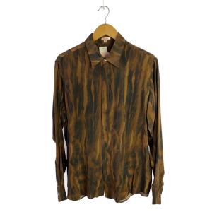 MASU◆長袖シャツ/46/シルク/BRW/総柄/MCFW-SH0421