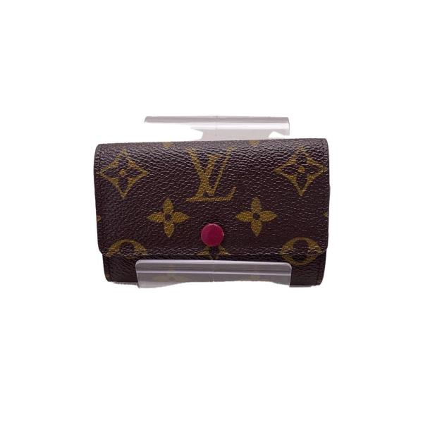 LOUIS VUITTON◆ミュルティクレ6_モノグラム・キャンバス_BRW_フューシャ/レザー/B...