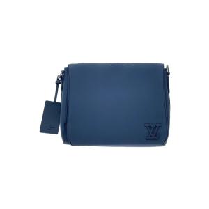 LOUIS VUITTON◆テイクオフ・メッセンジャー_LVアエログラム_BLK/ショルダーバッグ/レザー/ネイビー/紺/無地