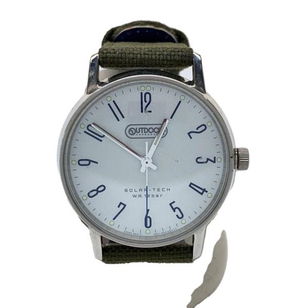 OUTDOOR PRODUCTS◆クォーツ腕時計/アナログ/ナイロン/WHT/KHK/e031-r0...