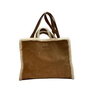 Telfar◆MEDIUM SHOPPER/Chestnut/トートバッグ/スウェード/CML