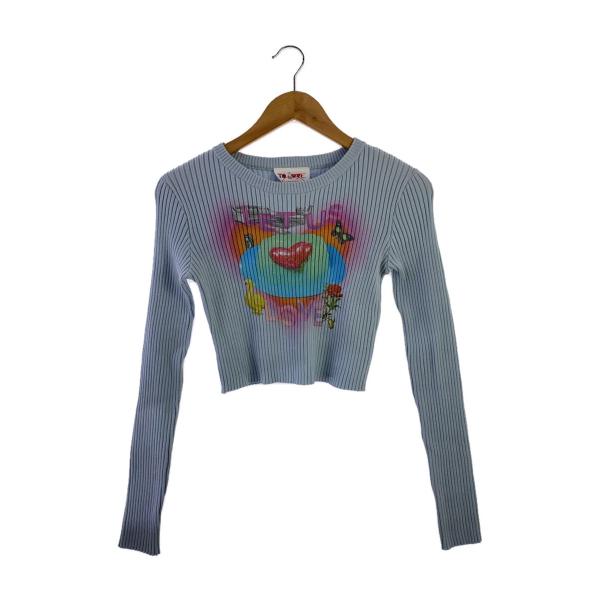 SLY◆PEDRO NEKOI x SLY CROP RIB/トップス/FREE/コットン/BLU/...