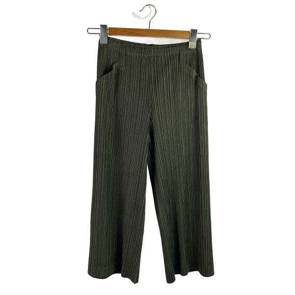 PLEATS PLEASE ISSEY MIYAKE◆プリーツ/クロップドパンツ/1/ポリエステル/...