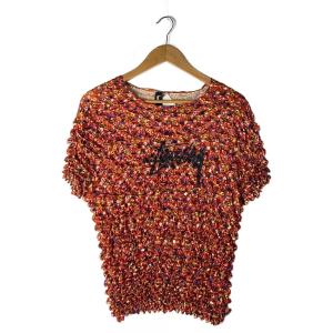 STUSSY◆ポップコーンTシャツ/--/ポリエステル/ORN/総柄//