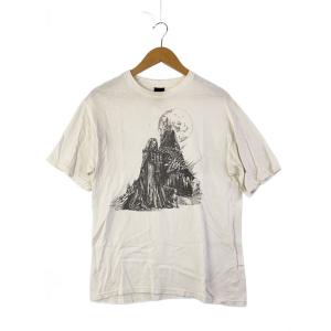 STUSSY◆Tシャツ/M/コットン/WHT/死神