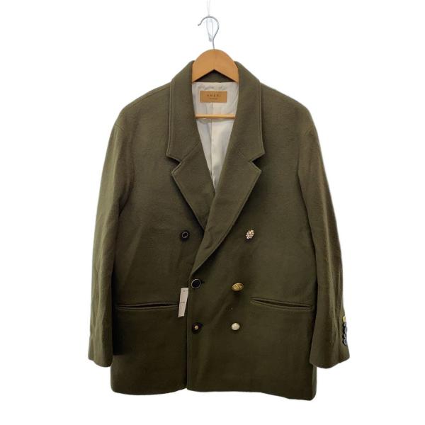 AMERI◆テーラードジャケット/S/ウール/カーキ/02320620370//