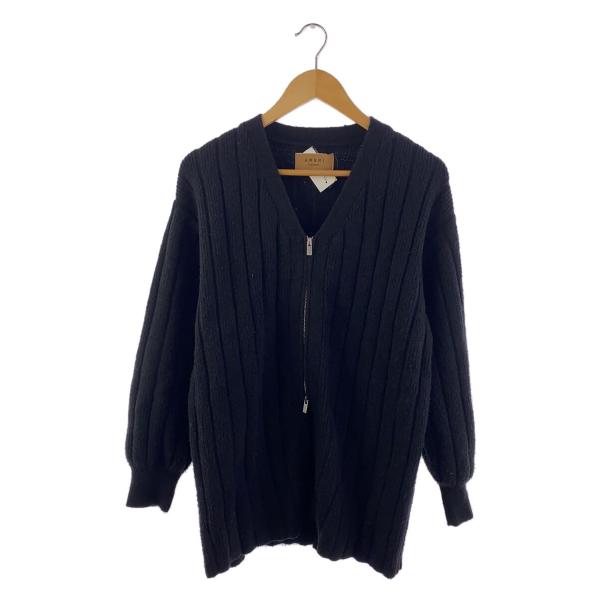AMERI◆カーディガン(厚手)/FREE/ポリエステル/BLK/02320120450