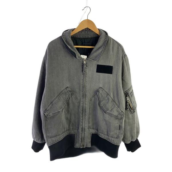 JEANASIS◆ブルゾン/FREE/ポリエステル/グレー/無地/js071635ad