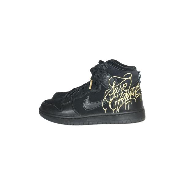 NIKE◆×FAUST/SB Dunk High Black anハイカットスニーカー/25.5cm...