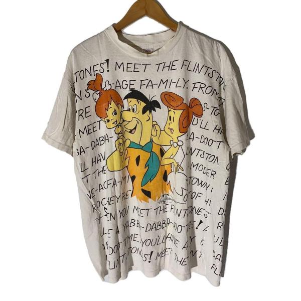 DELTA◆THE Flintstones/USA製/90s/Tシャツ/LL/コットン/WHT/プリ...