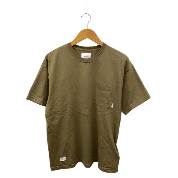 WTAPS◆Tシャツ/2/コットン/KHK/無地/251ATDT-CSM01S
