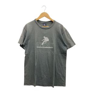 STUSSY◆90s/old/USA製/スケーター/Tシャツ/L/コットン/GRY//