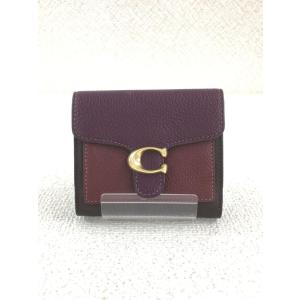 COACH◆コーチ/2つ折り財布/レザー/PUP/無地/レディース