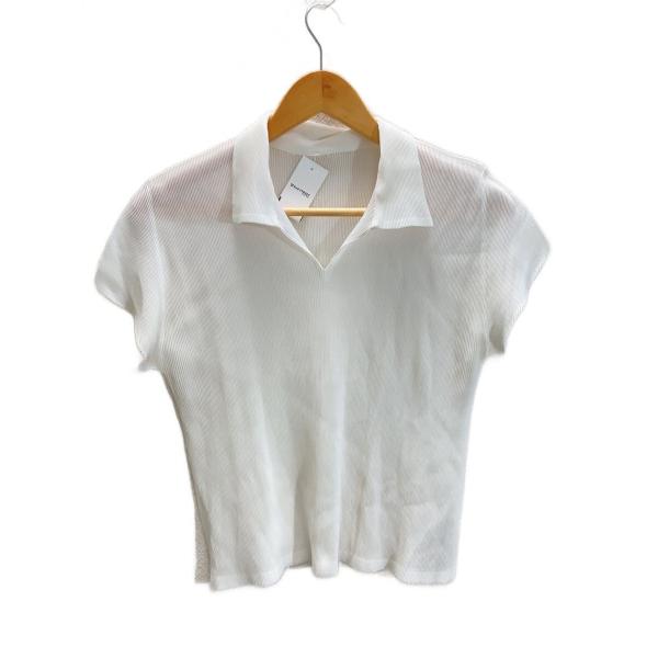 PLEATS PLEASE ISSEY MIYAKE◆半袖シャツ/3/ポリエステル/WHT/PP31...