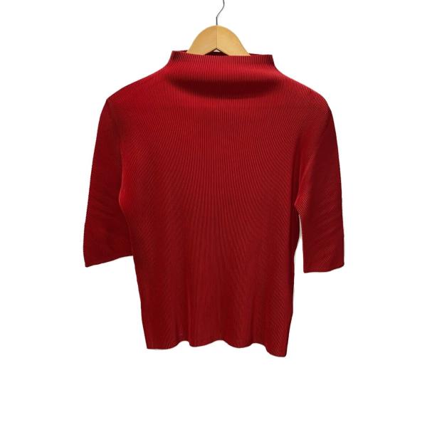 PLEATS PLEASE ISSEY MIYAKE◆半袖カットソー/3/ポリエステル/RED/PP...
