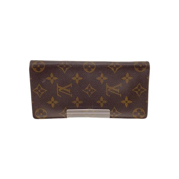 LOUIS VUITTON◆ポルトフォイユ・ブラザ/モノグラムキャンバス/長財布/レザー/BRW/レ...