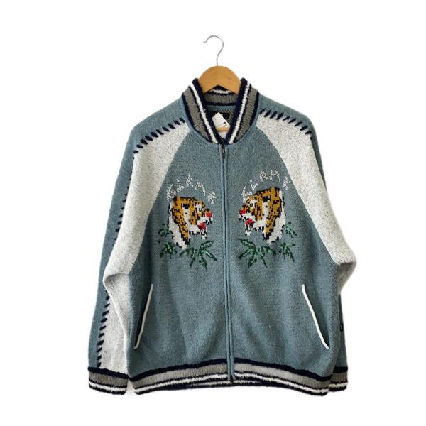 glamb◆ジャケット/L/アクリル/BLU/gb0325/25aw