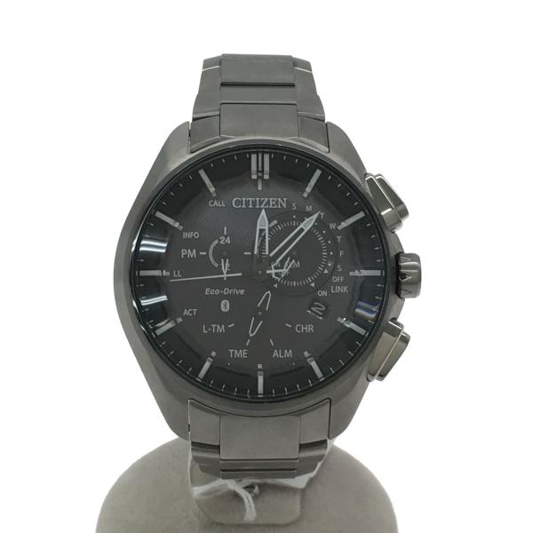 CITIZEN◆ソーラー腕時計/アナログ/Eco-Drive W770/コマ付属/BLK/SLV