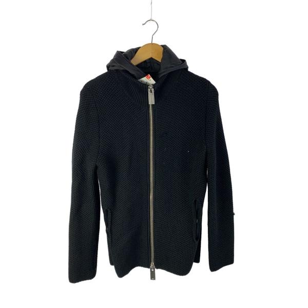 EMPORIO ARMANI◆ジップパーカー/44/--/BLK/無地/S1R360