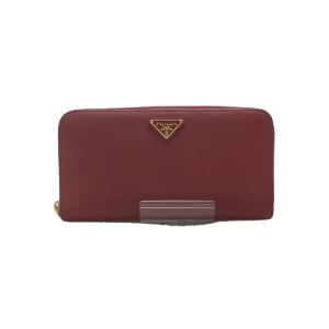 PRADA◆長財布/レザー/RED