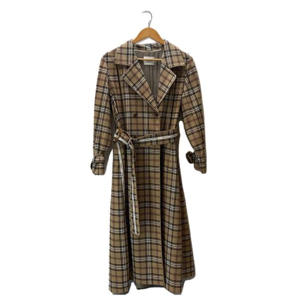 AMERI◆コート/S/ポリエステル/BEG/チェック/01920740550