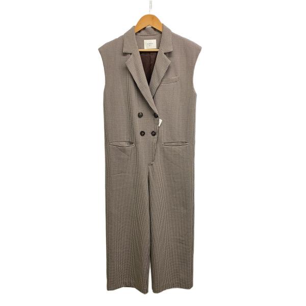 AMERI◆23AW/MINI CHECK JACKET ROMPERS/S/BRW/チェック/02...