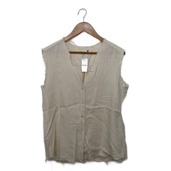 R’IAM-PLAGE◆23SS/シルクネップシャツ/ネップ加工/ジレベスト/FREE/シルク/WH...
