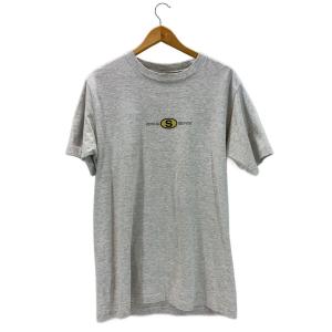 STUSSY◆90s/USA製/Sフロントロゴ/霜降り杢グレー/Tシャツ/L/コットン/GRY//