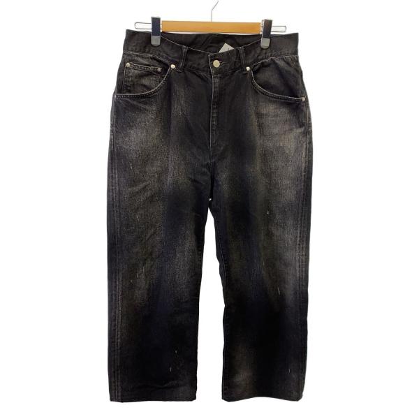 ANCELLM◆24AWAGING TAPERED 5P DENIM PANTS/3/デニム/BLK...