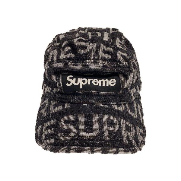 Supreme◆Terry Spellout Camp Cap/--/コットン/BLK/モノグラム/...
