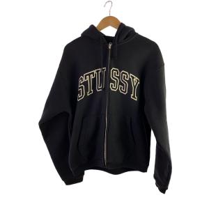 STUSSY◆Outline Zip Hoodie/ジップパーカー/M/コットン/GRY/118559