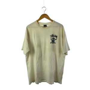 STUSSY◆Tシャツ/XL/コットン/WHT//SKULL