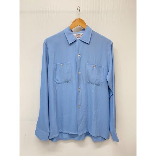 60s/PENNLEIGH/長袖シャツ/M/レーヨンギャバ/グッドカラー/VINTAGE