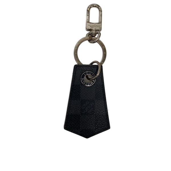 LOUIS VUITTON◆キーホルダー・アンシャッペ_ダミエ・グラフィット/PVC/BLK/総柄/...