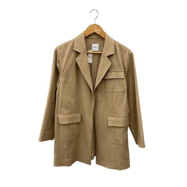 AMERI◆テーラードジャケット/--/ポリエステル/BEG/無地/0191640741//