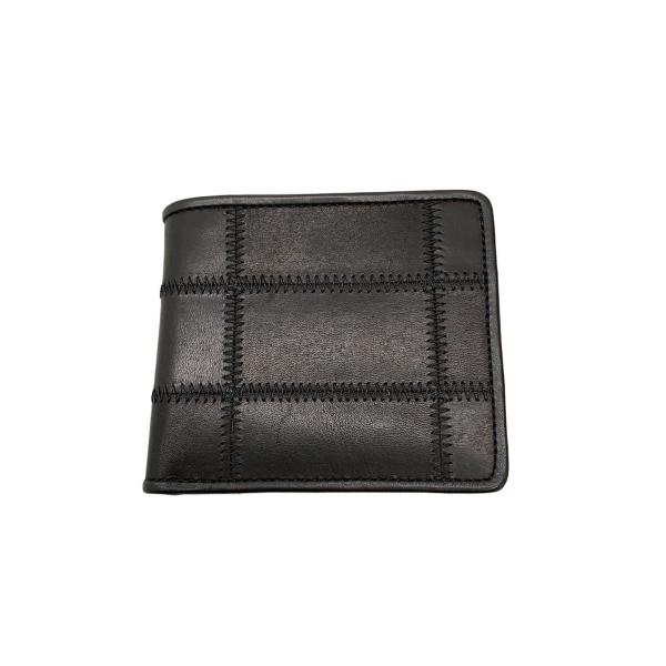 TRION◆2つ折り財布/レザー/BLK/メンズ/DPC80MR//