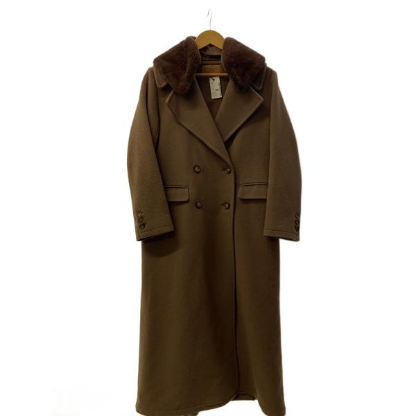 AMERI◆UND ELEGANT FUR COAT チェスターコート/S/ウール/BRW/0212...